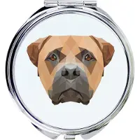 Art-Dog Bullmastiff - Miroir avec photo et impression géométrique de la marque