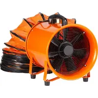 SucceBuy Ventilateur portable , 304,8 mm Ventilateur cylindrique haute performance, 10 m de tuyau de canalisation, 365 W Ventilateur d'extraction d'air d'atelier puissant, 2574 CFM