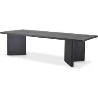 Casa Padrino Table de salle à manger de luxe en bois massif noir 280 x 110,5 x H. 76 cm - Table de cuisine rectangulaire en chêne - Meubles de salle à manger de luxe en bois massif