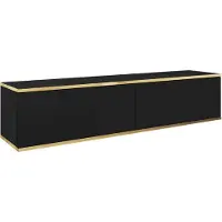Furnlux Classic FURNLUX Table de télévision Oro Noir Et Or 135cm / Couleur principale : Noir / Dimensions : 135 x 30 x 32 cm