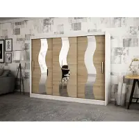 Minio Armoire 250 cm SEWILLA Blanc mat / Chêne Sonoma