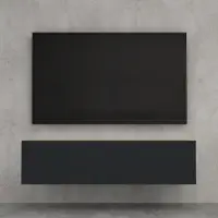 Doporro Meuble TV Bas 120x40,2x30cm Armoire TV Marron Clair + Gris Noir Mat Table de Télévision Salon avec Porte Meuble TV Suspendu MBTV02