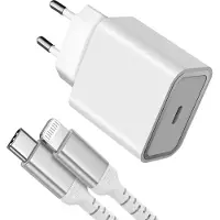 Force Power Lite Kit Chargeur USB C 20W PD + Câble Renforcé USB C / Lightning 1.
