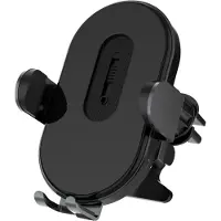 Fontastic Exclusive : support inductif pour téléphone portable de voiture, fixation par pince et alignement de la bobine de charge, 15 W, noir