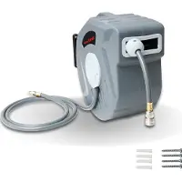 Yakimz Dévidoir de tuyau automatique Tuyau d'air comprimé 1/4" Raccord rapide Pression de travail max. 20M 18 Bar