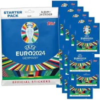Topps UEFA EURO 2024 Germany - Autocollants à collectionner - 1 Starter Pack + 20 sachets