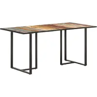 Syfax Table de salle à manger 160 cm Bois de récupération massif