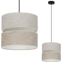 Light11 HOME Suspension Len Duo noir 1 flamme Abat-jour beige clair beige L06 20cm