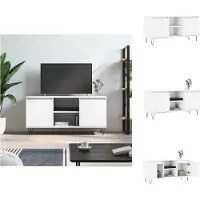 vidaXL Armoire TV Blanc 104x35x50 cm Bois composite - Meuble TV