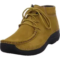 Wolky Seamy Moc Bootie 0625311-940, cuir nubuck antique, Mustard (jaune/vert), semelle amovible 41
