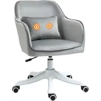 HOMCOM Chaise de bureau massante velours