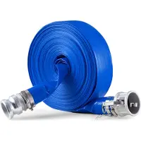 SucceBuy Tuyau de rétrolavage, 2 pouces x 100 pieds, PVC bleu avec pinces, Camlock, raccords en aluminium, convient à différentes pompes, pour le traitement des eaux usées et l'agriculture