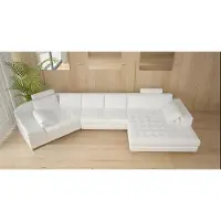 JV Möbel Canapé D'Angle En Cuir Design En Forme De U Rembourrage Moderne Meubles De Salon