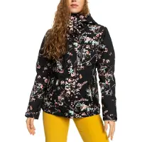 Roxy Veste de ski isolante Jetty pour femme, noire avec fleurs, taille S