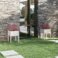 Prolenta Maison Exclusive - Lot de 2 bacs à plantes blancs 50 x 50 x 70 cm en pin massif
