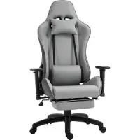 Fortuna Chaise de bureau Lai avec accoudoirs réglables, chaise d'ordinateur avec coussin de tête et coussin lombaire amovibles, fonction bascule, grise, ergonomique et confortable