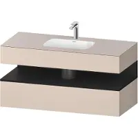Duravit Collection One lavabo à encastrer avec meuble sous-vasque en console, 1200x550x600mm, niche en chêne noir, QA4787016910010