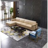 AEA Modernes Sofa Ecksofa L-Form Sessel Couchtisch Hocker Ecksofa Polster 2tlg.