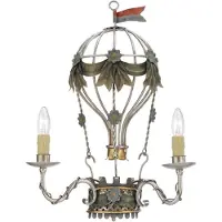 Casa Padrino Applique murale de luxe Art Nouveau Ballon d'argent / multicolore 37 x 15 x H. 50 cm - Baroque & Art Nouveau Appliques de salon