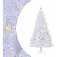 Syfax Sapin de Noël artificiel avec 150 LED Blanc 150 cm PVC et Acier