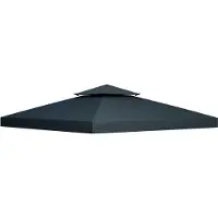 Youjia Toit de rechange pour pavillon 3 x 3 m, destiné aux pavillons métalliques, pavillons de jardin, tentes de réception et tentes de jardin, en polyester, couleur gris anthracite