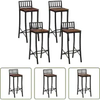 The Living Store Chaises de bar 4 pcs. Vieux bois massif