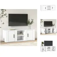 vidaXL Armoire TV Blanc 100x31,5x35 cm Bois composite - Meuble TV