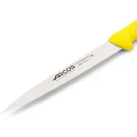 Arcos Couteau à fileter couleur - Prof 295200 avec des poches de nitrum en acier inoxydable et en polypropylène jaune ergonomique mangue et 19 cm de lame, vitrine