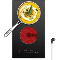 CDV Table de cuisson électrique 30 cm vitrocéramique 2 zones 9 niveaux Touch Control 3000 W CDVER302