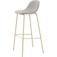 Furnlux Classic FURNLUX Tabouret de bar gris polaire et chêne 42cm / Hauptfarbe : Grau / Abmessungen : 42 x 44 x 105 cm