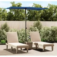 Prolenta Maison Exclusive - Parasol avec mât en aluminium, dimensions 180x110 cm, couleur bleu azur