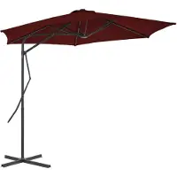 Syfax Parasol de jardin avec mât en acier rouge bordeaux 300x230 cm