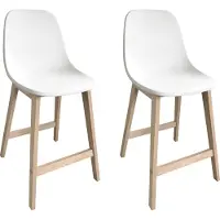 MOB-IN Lot de chaises d'ilot et bar ELIOS en chêne avec assise plastique 65cm