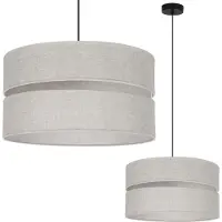 Light11 HOME Suspension Len Duo noir 1 flamme Abat-jour beige clair L01 40cm