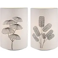 Gilde Tischleuchte, "Dagoba", Blumendesign, Porzellan, weiß, L. 10 cm, B. 18 cm, H. 28 cm 32182 4063387321829 2 Stück (2-fach sortiert)