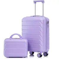 LVHOM Ensemble de valises rigides 2 pièces en ABS rigide, ensemble 14"-19" avec roulettes 360°, ensemble de valises de voyage, ensemble de trolley étanche, violet