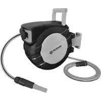 Fieldmann Enrouleur de Jardin Automatique FZH 1235, Tuyau 30 m, PVC Maillé 3 Couches, Pression 8 bar, Raccords 1/2'' et 3/4'' BSP