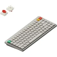 NUPHY Clavier mécanique sans fil Node 75 Low-Profile QWERTY US / Lunar White / Red nano
