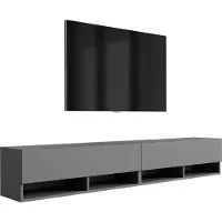 3Xeliving Planche basse TV 200 (2 x 100) cm Anthracite, 200 × 32 × 34 cm