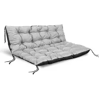 AIO Factory Ensemble de coussins de jardin 120/80 cm + 120/40 cm pour banc en palette, imperméables, gris clair