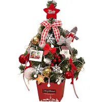 Mc star Arbre de Noël avec lumières, décoration de table, mini sapin de Noël, cadeau de nouvel an, décoration de fête, rouge, 50cm