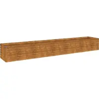 Syfax Carré potager surélevé, jardinière décorative pour jardin balcon terrasse, acier Corten anticorrosion, 291 x 50 x 36 cm, couleur rouillée