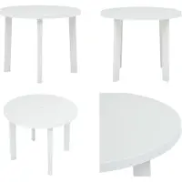 vidaXL Table de jardin blanche 89 cm plastique - Table - Tables - Table de bistrot