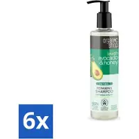 Organic - Shampooing réparateur naturel - Avocat & Miel - Hydratant et régénérant - 280 ml - Pack avantage - 6 pièces