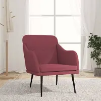 Prolenta Fauteuil exclusif, couleur vin, dimensions 63x76x80 cm, revêtement en tissu