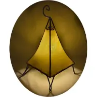 SIMANDRA Lampe orientale Lampe henné marocain en cuir Lampe de table Lampadaire Pyramide unicolore 35-38 cm, jaune