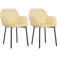 Syfax Chaises à manger lot de 2 Crème Velours