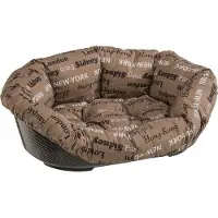 Ferplast Panier Corbeille Chien Chat, Taille S, 52 x 39 x 21 cm, Design Moderne, Noir, Coussin Inclus, Anti-dérapant