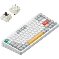 NUPHY Clavier mécanique gaming Halo75 V2 IO Series Bluetooth/2,4 GHz/USB-C - QWERTY US, blanc ionique / marron Max