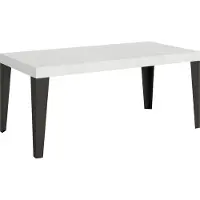 Itamoby Table Extensible 90X180/284 Cm Frêne Blanc Flamme Structure Anthracite